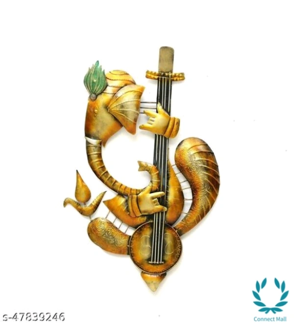 Iron Guitar  Ganesh With Led -  Free Size, Metal, Pack of1